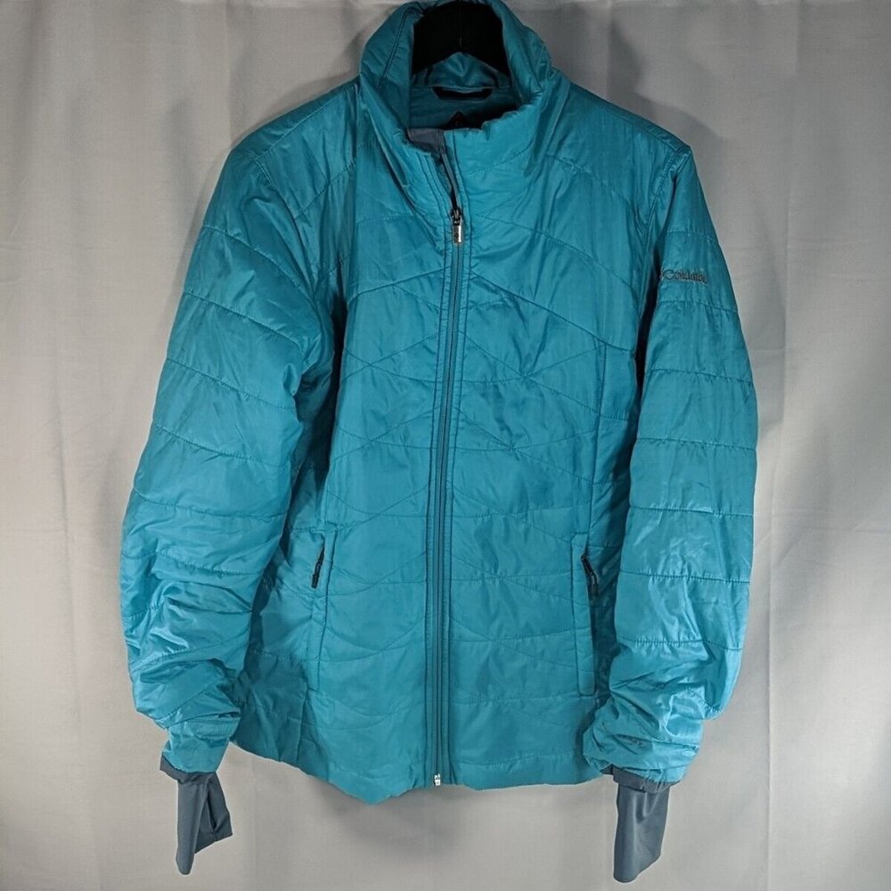 Columbia Morning Light Teal Blue Jacket Omni-Heat Women Large L Insulated XL5962
